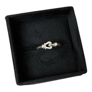 David Yurman Silver and Gold Cable Ring